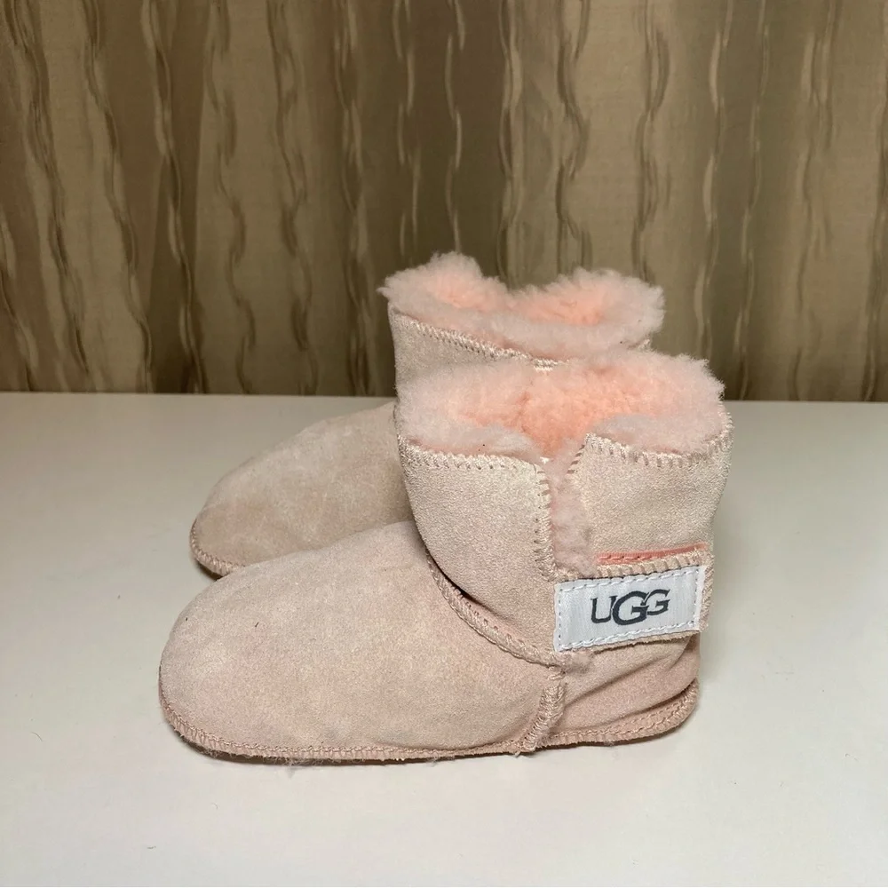 UGG Erin Pink Classic Baby Boot Size L 18-24 M Suede Sheepskin Lined 5202